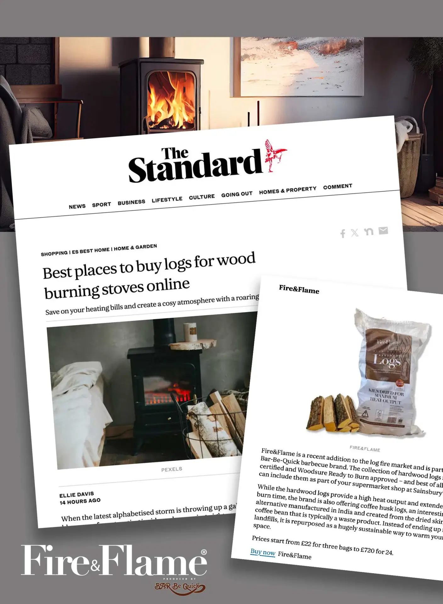 Article on best wood-burning stoves and logs online.