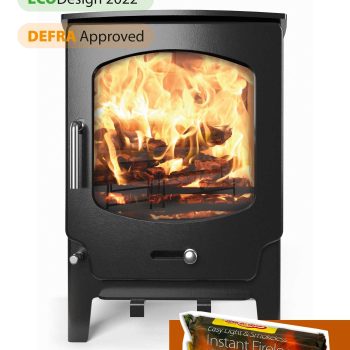 DEFRA approved modern wood-burning stove design.