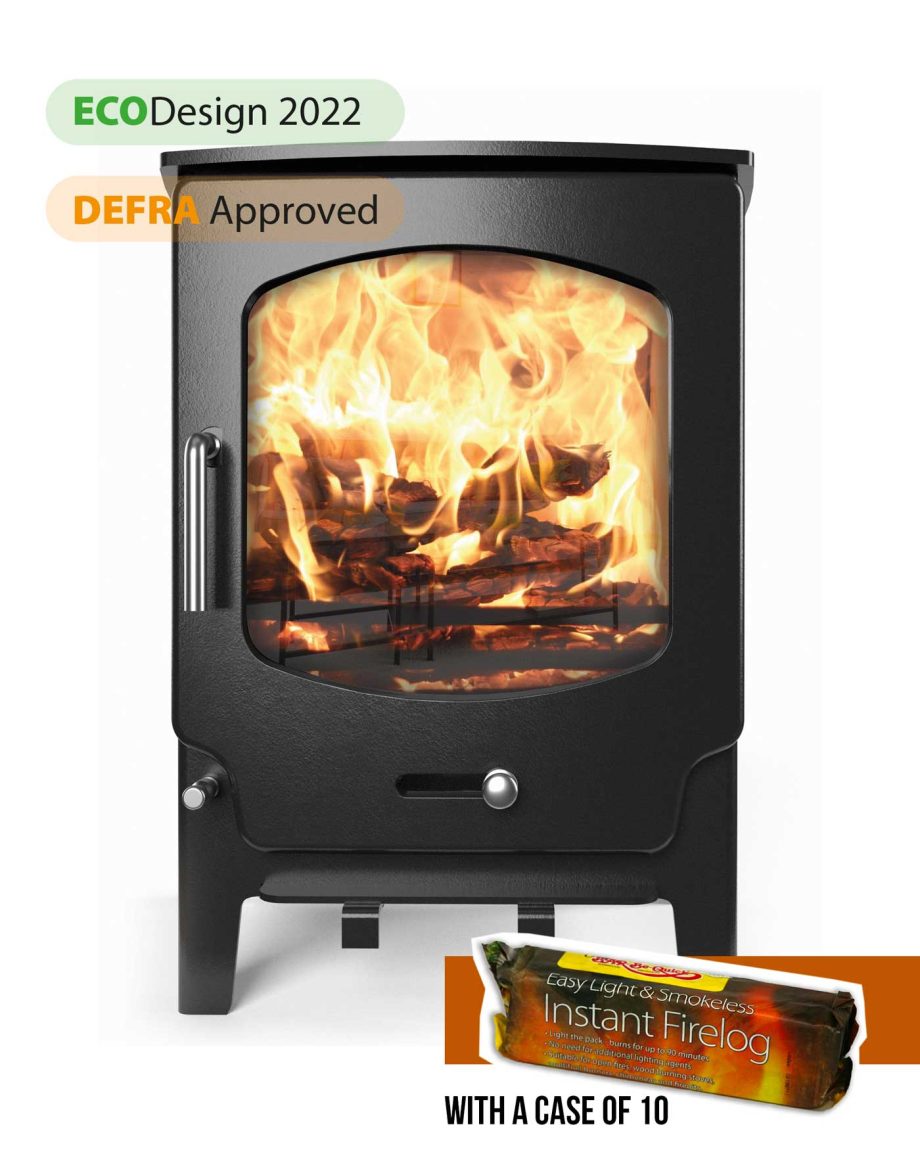 DEFRA approved modern wood-burning stove design.