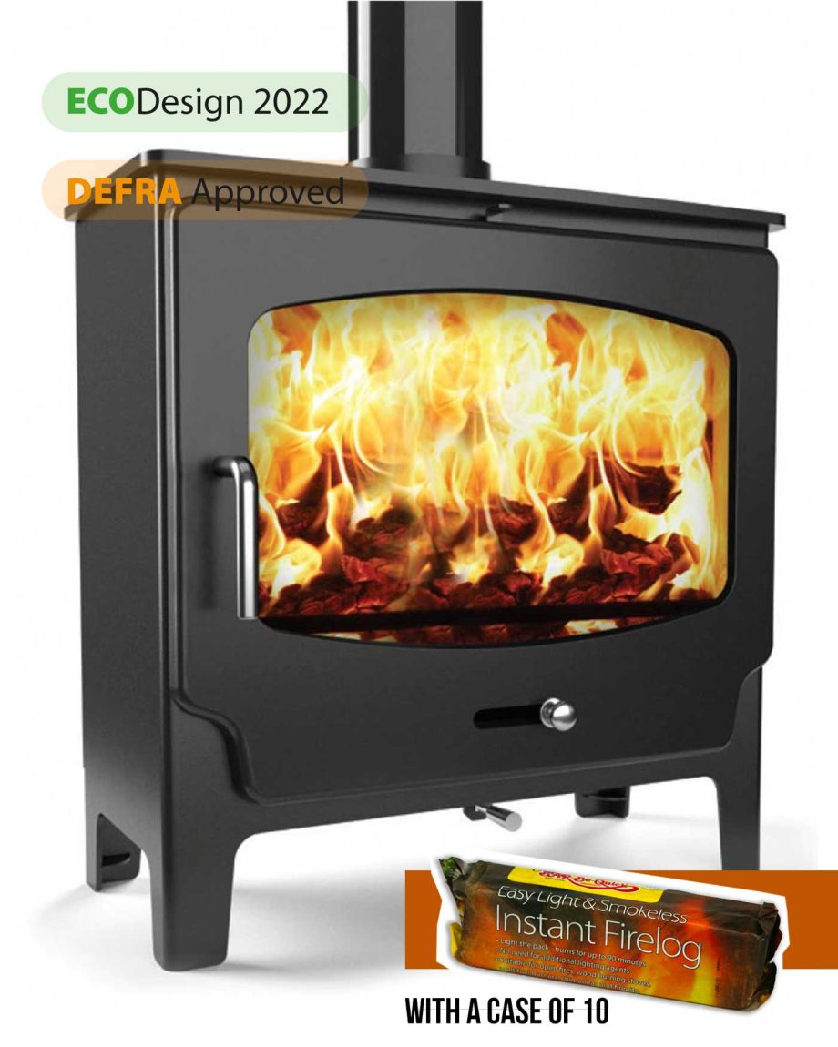DEFRA Approved ECO Design 2022 wood-burning stove.