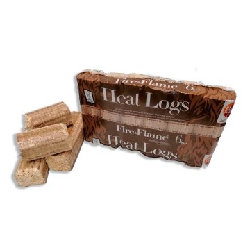 Pack of 6 compressed heat logs for stoves.